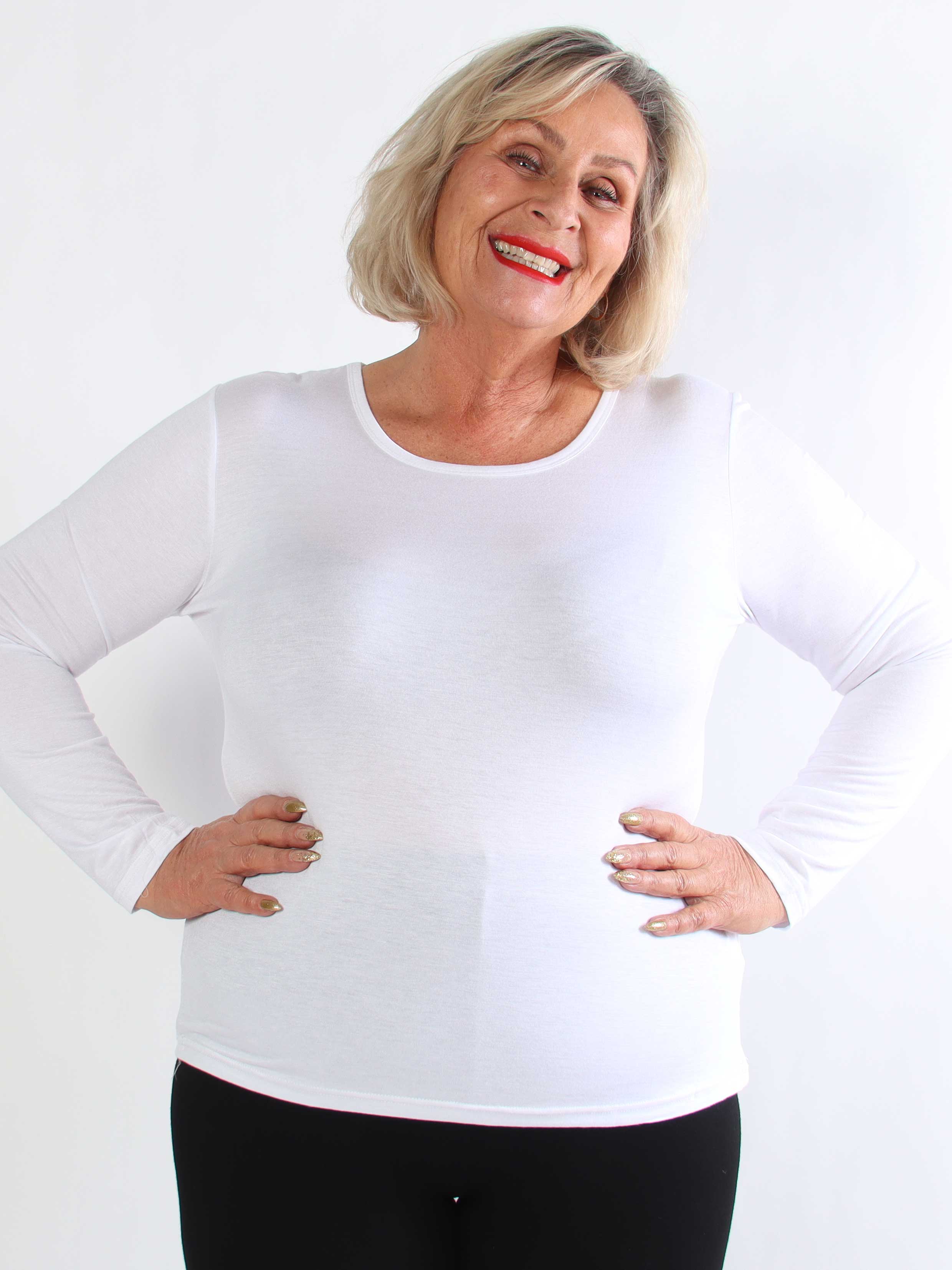 Othilia - Blød langærmet basis bluse